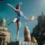 Placeholder: Ultra realistic circus scene. Classic acrobat woman, waist up view, Wes Anderson style, happy, bubbles, highly detailed, concept art, unreal engine 5, god rays, ray tracing, RTX, lumen lighting, ultra detail, volumetric lighting, 3d, finely drawn, high definition, high resolution.