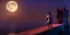Placeholder: A Medieval Soldier walking on the bridge , night , full moon , realistic , high resolution , HD , 1920pX1080p , dark