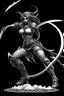 Placeholder: female gray skin Shadar-Kai wielding a Whip a whip made out of black thorns