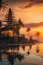 Placeholder: Tanah lot Bali at golden hour in sunset