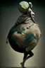 Placeholder: a woman carrying the weight of the earth on her back like Atlas