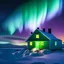 Placeholder: A house in the snow next to the Northern Lights, high quality