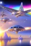 Placeholder: intergalactic very beautiful ufo rainbow futurist,mother ship pleiadien,crystal and light diamond