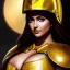 Placeholder: ultra detailed fullbody Portrait in oil on canvas of a beautiful busty woman with Saint Seya Gold armor with helmet,extremely detailed digital painting, extremely detailed face,crystal clear Big eyes, mystical colors ,perfectly centered image, perfect composition,rim light, beautiful lighting, 8k, stunning scene,extremely sharp detail, finely tuned detail, ultra high definition raytracing, in the style of robert e howard and pablo oliveira and Ken Kelley and Ohrai Noriyoshi and Simon Bisley