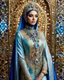 Placeholder: Gorgeous photography stand pose Beautiful super model Iranian hijab islamic dressing Luxury Queen colorful art conceptual, amazing artwork,close-up portrait,crystal diamonds shappire ornaments background