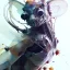 Placeholder:  insects nest body, 3D, leaning pose, watercolor illustration by <agnes cecile> <Yoji Shinkawa>,