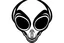 Placeholder: alien head clip art stencil black on white