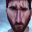 Placeholder: portrait photography of perfect face lionel messi crying, Fire theme art, Dark moody night atmosphere, 8K, close-up face, ignore NSFW,magic,city, steampunk, chief ,apocalypse, set , sorrow,cyborg,