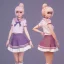 Placeholder: A very cute girl full body,wearing a short skirt,with blonde hair with a fade of light pink,sailor uniform,full round face,teenage girl