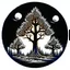 Placeholder: woods pine tree RPG hotkey ability icon black and white