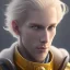 Placeholder: portrait, fantasy setting, man, 20 year old, messy blond hair, round face, naïve, golden eyes