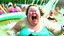 Placeholder: lady not having fun at water park