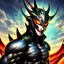 Placeholder: Full body Dragon man with dragon mask over his eyes and forehead, anime cool art, 12k, 3d, full head, full body