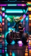 Placeholder: portrait of water wolf Gremlin myth buster pimp ninja yoga cyber punk in flying hipster lawn Harley Davidson tractor parked in dark neon lit reflective wet arcade hall tunnel,bokeh like f/0.8, tilt-shift lens 8k, high detail, smooth render, down-light, unreal engine, prize winning