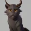 Placeholder: cat gargoyle with goat horns and wings on its back Nick Harris style