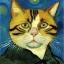 Placeholder: Portrait of a cat by Van Gogh