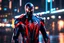 Placeholder: Spider-Man 2099 venom in 8k solo leveling shadow artstyle, cinematic them, mask, close picture, sea, neon lights, intricate details, highly detailed, high details, detailed portrait, masterpiece,ultra detailed, ultra quality