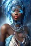 Placeholder: portrait,beautiful african robotic sirene, post-apocalyptic in a cyberpunk city, realistic, intriacte detail, sci-fi fantasy style, volumetric lighting, particales,highly detailed,cinematic, deep blue.