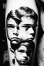 Placeholder: A simple black and white tattoo of three sons, aged 12, 8 and 5