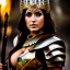 Placeholder: portrait oil on canvas of beautiful busty Female Warrior,ancient metal armor, cinematic composition, extreme detail,8k,fit full head inside picture,