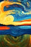 Placeholder: I am an empty howling wasteland of nothingness; cubic surrealism; Edvard Munch inspired Palette