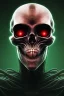 Placeholder: green alien, head, evil, black eyes, weapons, blood, 8k, finely detailed, photo realistic, HR Giger style skull head red Mohak