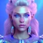 Placeholder: A portrait of a full body crystalised blue pink queen,smiling face, blue eyes, long blond hair, atmospheric, realistic, unreal engine, lighting