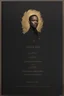 Placeholder: An extremely formal, funeral program for a black man on darkest bronze deeply pigmented velvet paper with brilliant, brightest heavy golden fonts, simple, minimalistic, less element, very dramatic lighting