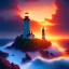 Placeholder: Fantasy, light house, surreal, waves crashing below, 8k, sunset, sketch