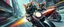 Placeholder: hi speed rocket ship on leaning scooter in a swing, coated rat gremlin captain in high speed pursuit among neon spy vs spy rat cyber soldiers, with background motion blur, airbrush and pen outline, in the style of Fallout 4 and Cyberpunk and GTA5, huge sun glasses with mirror reflection, tounge out