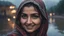 Placeholder: Hyper Realistic close-up-face-view of Beautiful-Happy-Pashto-Woman-with-beautiful-eyes whirling across the streets of her village riverside at heavy-rainy-night with dramatic-&-cinematic-ambiance