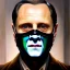 Placeholder: Ultra detailed fullbody Portrait in oil on canvas of Hannibal Lecter with mask, extremely detailed digital painting, extremely detailed face,crystal clear Big Glowing eyes, mystical colors ,perfectly centered image, perfect composition, rim light, beautiful lighting, 8k, stunning scene, raytracing, anatomically correct, in the style of robert e howard and Ken Kelley and Ohrai Noriyoshi and Simon Bisley and tomzj1