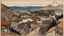 Placeholder: [poster by Egon Schiele] an heroic fantasy landscape from dungeon world