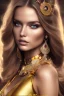 Placeholder: wonderfull camiila luddington woman, curves, robotic, golden long hair, hair covering one eye, ultradetailed fine art photo of a indian, weet face portrait, snow flakes particles, 8 mm len