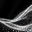 Placeholder: bright abstract particles waves length sonic capacity black and white cube