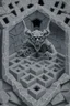 Placeholder: hexagon stone labyrinth featuring gargoyle skeleton in the style of escher, 8k, trending art