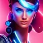 Placeholder: cyberblue, head, woman, portrai, tron