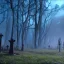 Placeholder: blue horror graveyard