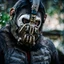 Placeholder: Cyborg, Ape, breathing device, gas mask, respirator Christopher Nolan, Dystopian, Extreme depth of field, bokeh blur, Alberta, all-natural, in the style of candid, imperfection, natural lighting, Fuji Film, Anamorphic lens