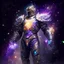 Placeholder: A battle suit made of galaxies and stars with a glove that has seven endless stones Battle armor from the extract of galaxies Battle armor from the extract of galaxies with a fiery sword ,God-like man with ,infinite power who owns the galaxies and wears a beautiful crown,The Lord of the Galaxies with an unending force in absolute power