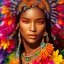 Placeholder: bright brazilian indigenous, beautiful portrait, flowery landscape, light, luminous