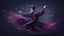 Placeholder: Hyper Realistic Sufi Whirling with Purple & Maroon, Islamic Sufi Rustic Grungy navy-blue Background at night with black fog & mini feathers...