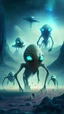 Placeholder: Arrival of Extraterrestrial Creatures on a cyberpuk planet