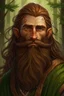 Placeholder: Gnom, braune lange wilde Haare, große, dicker Nase, gepflegter kinnlanger Bart, grüne Augen, schlank, hübsch, sehr jung, Druide, klein