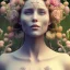 Placeholder: 3d smilling woman,skin,full body shown, 32K, intricately detailed, plants, flowers, colorful, rtx, unreal engine 5, art nouveau, clouds, smoke, square type face