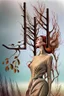 Placeholder: Streamline moderne woman windblown hair trees leaves carel weight Oxana dobrovolska catrin welz-stein andrea kowch andrea kurti art deco