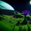 Placeholder: scifi landscape, herbivore alien animals that graze, bioluminsescent plants, flovers, another planet in sky, 8k resolution, dynamic lighting, ultra hyperdetailed, Unreal Engine 5, ultra colourful, very small details