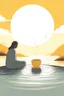 Placeholder: "Illustrate a scene with a person practicing mindfulness or meditation, accompanied by a cup of Honey and Warm Water, signifying its role in fostering mental stability and clarity."