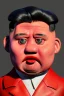 Placeholder: Waist up muppet Portrait, Kim Jong-un muppet doll, black suit, photo studio, red background, unreal engine 5, concept art, art station, ray tracing, lumen lighting, ultra detail, volumetric lighting, 3d.