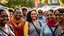Placeholder: Nikon D850 with Nikkor 24-70mm f/2.8 lens at f/5.6: [18 volunteers from diverse ethnic backgrounds, including Cockney, Jewish, Asian, Polish, Scottish, Black, Chinese, Indian, and Japanese, gathered together at a vibrant multicultural festival in Wandsworth, London], [warm sunlight casts a gentle glow on the scene, with subtle shadows accentuating the textures and colors of the clothing and surroundings], creating [a sense of unity and celebration]. Eye-level perspective, depth of field